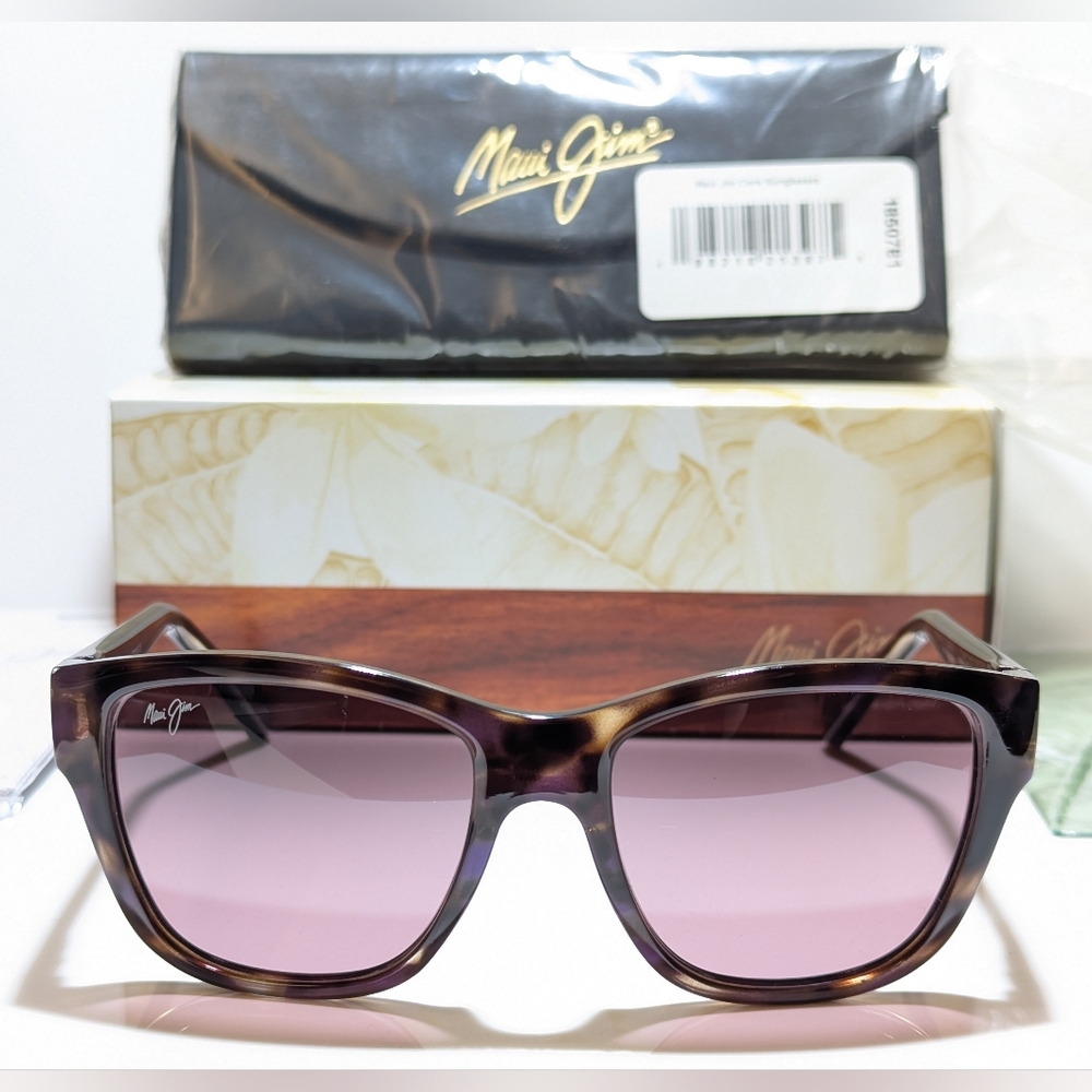 New Maui Jim Hanapaa Purple Tortoise Polarized Maui Rose Lens Sunglass RS538-13D